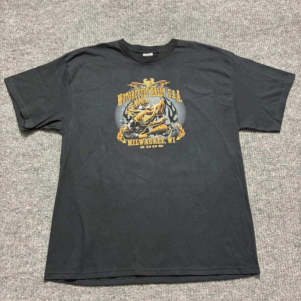 Delta Pro Weight Mens Motorcycle Rally Shirt‎ XL Milwaukee WI 2009 Biker Graphic